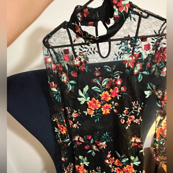 Missguided Embroidered Tunic Dress with Slip - Size 12 - Picture 3 of 4